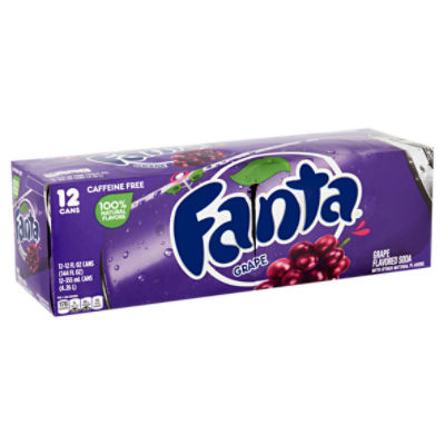 Fanta Grape Flavored Soda, 12 fl oz, 12 count