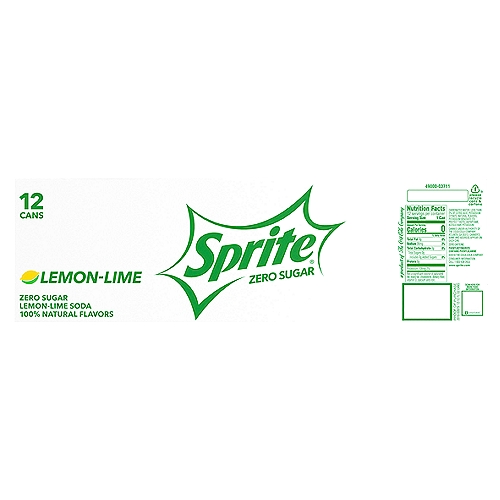 Sprite Zero Sugar Fridge Pack Cans, 12 fl oz, 12 Pack
Some people know it simply as a zero-sugar, lemon-lime flavored soda, but most know it as Sprite Zero. Because who says you can't do more with less? Sprite Zero is the iconic great taste of Sprite with zero sugar. The head honcho in the lemon-lime flavored soft drink biz.

It should come as no surprise why Sprite Zero has become synonymous with a great lemon-lime flavor. It's a delicious zero sugar, caffeine-free take on the iconic flavor of Sprite and never fails to deliver an extremely satisfying taste. With 100% natural flavors, and zero calories to be found, you can enjoy whenever, wherever.