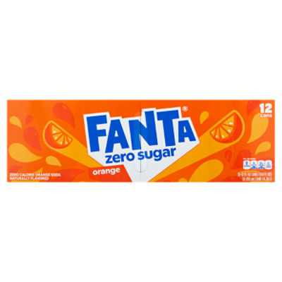 diet Fanta/Fanta Zero Orange Zero Sugar , 12 fl oz, 12 Pack, 144 fl oz