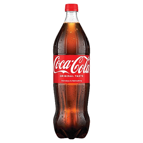 Coca-Cola Bottle, 1.25 Liters
Soda. Pop. Soft drink. Sparkling beverage. 

Whatever you call it, nothing compares to the refreshing, crisp taste of Coca-Cola Original Taste, the delicious soda you know and love. Enjoy with friends, on the go or with a meal. Whatever the occasion, wherever you are, Coca-Cola Original Taste makes life's special moments a little bit better.

Carefully crafted in 1886, its great taste has stood the test of time. Something so delicious, so unique and so familiar, it's what makes you think “Coca-Cola'' whenever you hear “soft drink.'' Between that perfect taste and refreshing fizz, it's sure to give you that “ahhh'' moment whenever you want it. 

Coca-Cola is available in many different options in addition to Original Taste, including a variety of all-time favorite flavors like Coca-Cola Cherry and Coca-Cola Vanilla. Looking for something zero sugar or caffeine free? Then look no further than Coca-Cola Zero Sugar and Coca-Cola Caffeine Free. Whatever you're looking for in a soda, there's a Coca-Cola to satisfy your taste buds.
 
Every sip, every “ahhh,'' every smile—find that feeling with Coca-Cola Original Taste. Best enjoyed ice-cold for maximum refreshment. Grab a Coca-Cola Original Taste, take a sip and find your “ahhh'' moment.

Enjoy Coca-Cola Original Taste.

• 1.25L bottle of Coca-Cola Original Taste—the refreshing, crisp taste you know and love
• Great taste since 1886
• 34 mg of caffeine in each 12 oz serving
• 42.2 FL OZ in each bottle
• This sparkling beverage is best enjoyed ice-cold for maximum refreshment.