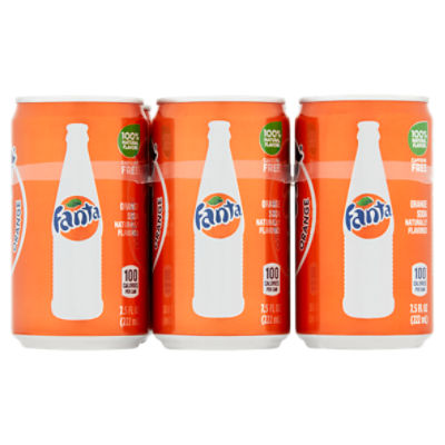 Fanta Orange Soda, 7.5 fl oz, 6 count