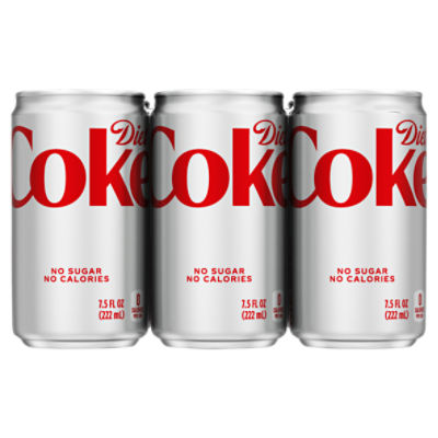 Diet Coke Coca-Cola dietética sin cafeína, (6 unidades de latas de 7.5  onzas líquidas) 45 onzas líquidas