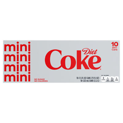 Diet Coke Fridge Pack Cans, 7.5 fl oz, 10 Pack