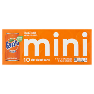 Fanta Mini Orange Soda, 7.5 fl oz, 10 count