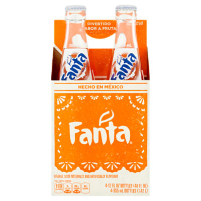 Fanta Orange Soda, 12 fl oz, 4 count