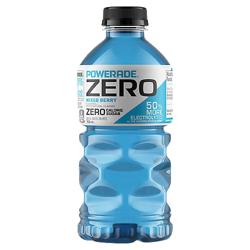 Powerade Ion4 Zero Sugar Mixed Berry Sports Drink, 28 fl oz
Ion4®
Advanced Electrolyte System

Helps Replenish 4 Electrolytes Lost in Sweat

Na: Sodium
K: Potassium
Ca: Calcium
Mg: Magnesium
