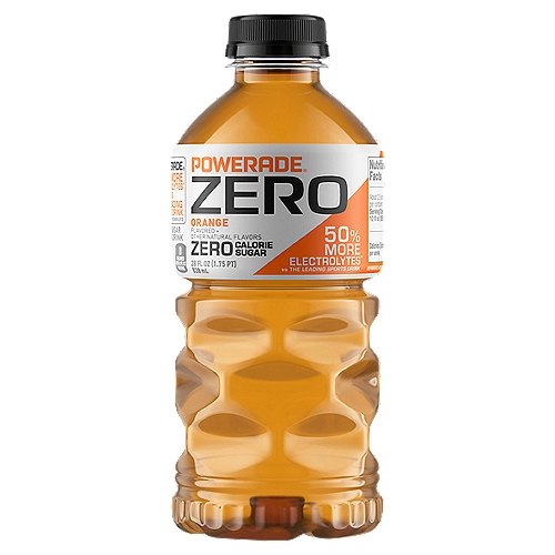 Powerade Zero Sugar Orange Sports Drink, 28 fl oz
Ion4®
Advanced Electrolyte System

Helps Replenish 4 Electrolytes Lost in Sweat

Na: Sodium
K: Potassium
Ca: Calcium
Mg: Magnesium