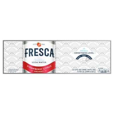 Fresca Strawberry Citrus Sparkling Water,12 can