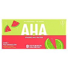 Aha Lime Watermelon Cans, 12 fl oz, 8 Pack, 96 Fluid ounce