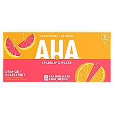 Aha Orange Grapefruit Cans, 12 fl oz, 8 Pack, 96 Fluid ounce