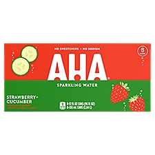 AHA Cans, Strawberry Cucumber, 96 Fluid ounce
