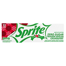 Sprite Winter Spiced Cranberry Zero Sugar Fridge Pack Cans, 12 fl oz, 12 Pack