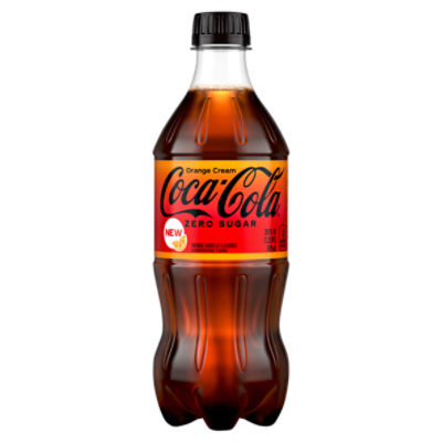 Coca-Cola Orange Cream Vanilla Flavored Zero Sugar Soda, 20 fl oz, 20 Fluid ounce