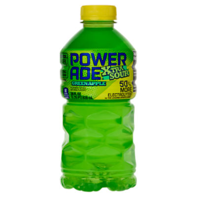 Powerade Xtra Sour Green Apple Sports Drink, 28 fl oz