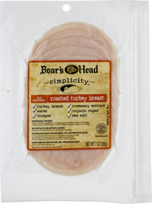 Boar's Head Simplicity Pre-Sliced All Natural Roasted Turkey Breast, 7 oz
