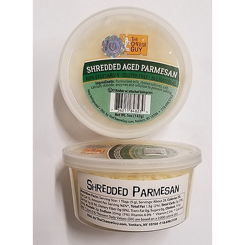 The Cheese Guy Kosher Shredded Aged Parmesan Cheese, 5 oz