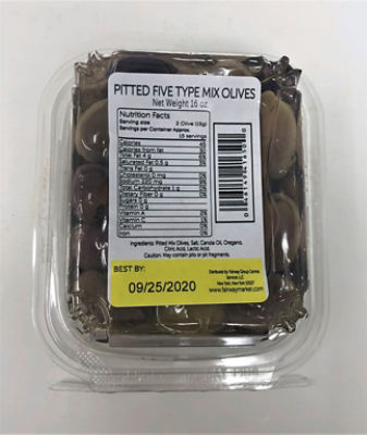 Fairway Pitted Olives 5 Type Mix, 16 oz