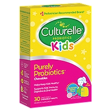 Culturelle Kids Daily Probiotics Natural Bursting Berry Flavor Chewable Tablets, 30 count