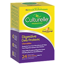 Culturelle Digestive Health Daily Probiotic Fresh Orange Chewables Tablets, 24 count