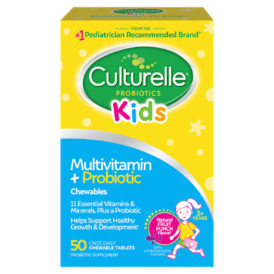 Culturelle Kids Multivitamin + Probiotic Chewables Probiotic Supplement, 3+ Years, 50 count