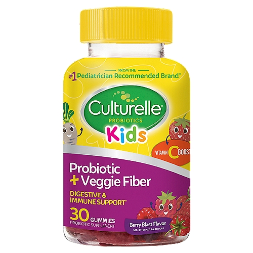 Culturelle Kids Berry Blast Flavor Probiotic + Veggie Fiber Probiotic Supplement, 30 count