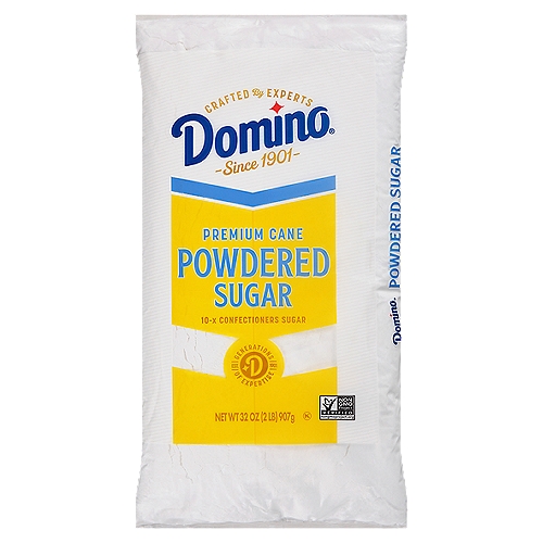 When the recipe calls for a fine consistency and an exceptionally smooth texture, only Domino® Confectioners Sugar will do. Our light and sweet sugar is made by grinding granulated sugar into a smooth, soft powder that is perfect for mixing, stirring or sprinkling onto your favorite treats. Whether you are preparing fluffy buttercream frosting, decadent fudge or a sweet glaze, you can trust Domino Confectioners Sugar for a smooth, professional finish every time. 
•Smooth, fine and soft sugar for a professional finishing touch 
•Best for frosting and glazes 
•Trusted partner for generations of bakers since 1901 
•We use the highest standard to maintain the naturally sweet flavor found in the sugarcane plant 
•Gluten free 
•Kosher certified 
•Non-GMO Project verified