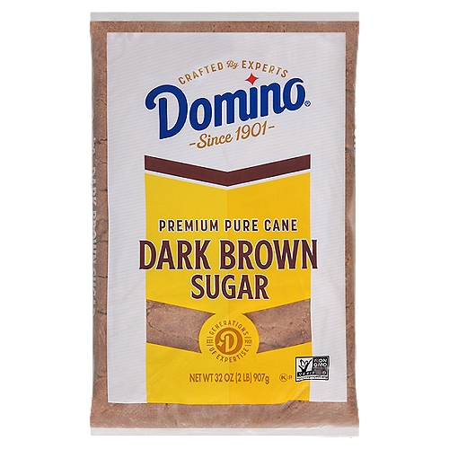 When you are looking to create flavors that are deep and rich, only Domino® Dark Brown Sugar will do. Its complex flavor notes make it the perfect choice for full-flavored and savory dishes of all kinds. From brownies and gingerbreads to marinades and sauces, you can trust the moistness and rich molasses flavor of Domino Dark Brown Sugar for all your favorite recipes. 
•Rich molasses flavor for baking and savory dishes 
•Best for marinades, sauces, brownies, gingerbread, coffee or chocolate cakes and fudge 
•Trusted partner for generations of bakers since 1901 
•We use the highest standard to maintain the naturally sweet flavor found in the sugarcane plant 
•Gluten free 
•Kosher certified 
•Non-GMO Project verified  