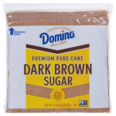 Domino Premium Pure Cane Dark Brown Sugar Zipper-pak, 2 lb, 32 Ounce