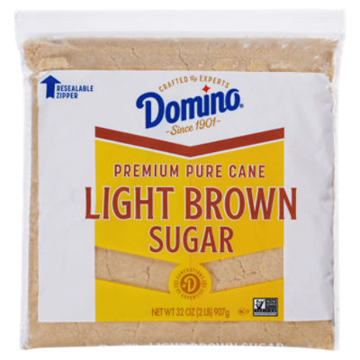 Domino Premium Pure Cane Light Brown Sugar Zipper-pak, 2 lb