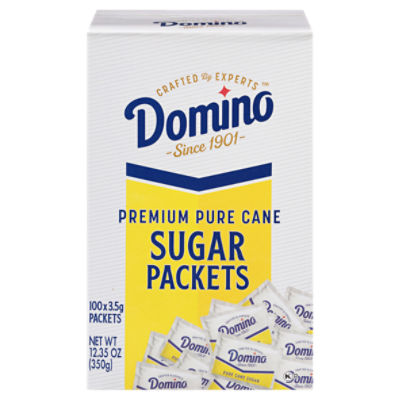 Domino Premium Pure Cane Sugar Packets, 100 count, 12.35 oz