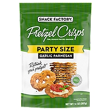 Snack Factory Pretzel Crisps Garlic Parmesan Pretzel Crackers Party Size, 14 oz