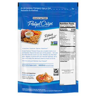 Snack Factory Original Pretzel Crisps, Non-GMO, 7.2 oz Resealable Bag - The  Fresh Grocer