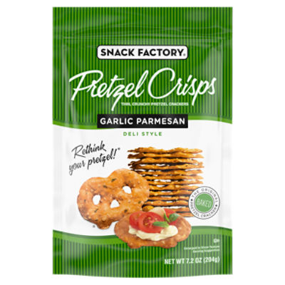 Snack Factory Garlic Parmesan Pretzel Crisps, 7.2 ounce Resealable Bag
