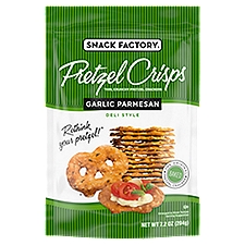 Snack Factory Pretzel Crisps Garlic Parmesan Deli Style Pretzel Crackers, 7.2 oz