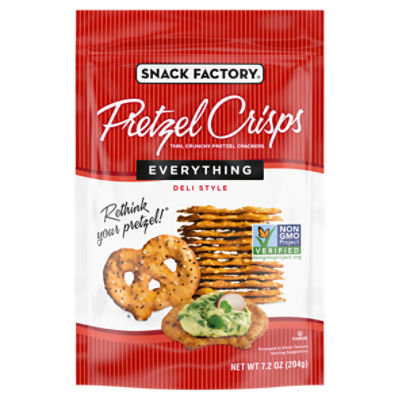 Snack Factory Everything Pretzel Crisps, Non-GMO, 7.2 ounce Resealable Bag