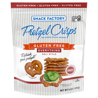 Snack Factory Pretzel Crisps Gluten Free Everything Deli Style, Pretzel