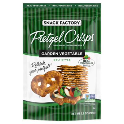Snack Factory Pretzel Crisps Garden Vegetable Deli Style, Pretzel Crackers