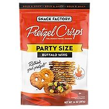 Snack Factory Pretzel Crisps Buffalo Wing Pretzel Crackers Party Size, 14 oz, 14 Ounce