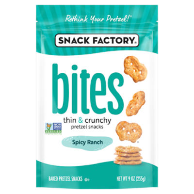 Snack Factory Bites Spicy Ranch Baked Pretzel Snacks, 9 oz