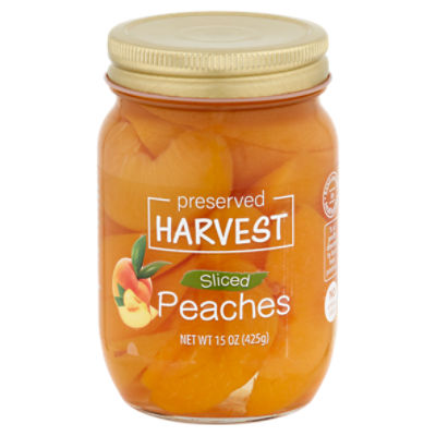 Preserved Harvest Sliced Peaches, 15 oz