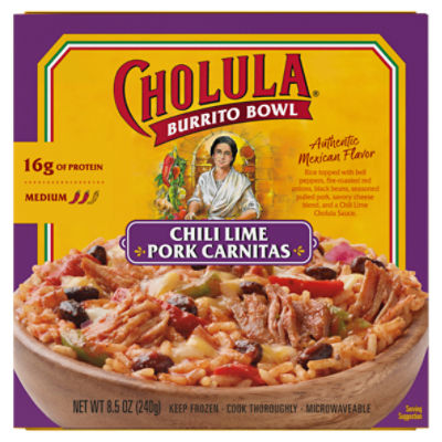 Cholula Frozen Burrito Bowl - Chili Lime Carnitas, 8.5 oz