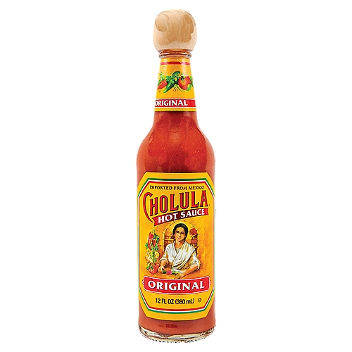 This is where it all started. Cholula Original Hot Sauce features carefully-selected arbol and piquin peppers and a blend of signature spices that deliver unique flavor and piquancy with just the right amount of fiery heat. It's a taste that you will be craving. Our authentic Mexican hot sauce is the best thing to ever happen to food. We love it on burgers, pizza, chicken wings, French fries, eggs, rice bowls and even popcorn. This tangy hot sauce ups the flavor on Taco Tuesdays, adding medium heat to your salsa or used as a taco seasoning. An authentic product of Mexico - from our distinctive wooden cap, to the delicious original recipe sauce inside, every bottle of Cholula is a celebration of great food, flavor and our Mexican roots.

The Original Flavorful Fire. Its delicious, exclusive blend of red and piquin peppers and signature spices excite the flavor in everything you eat - from dips, soups and sandwiches to eggs, pizza, chicken and even popcorn! Go ahead, give it a shake and take the ordinary to extraordinary!