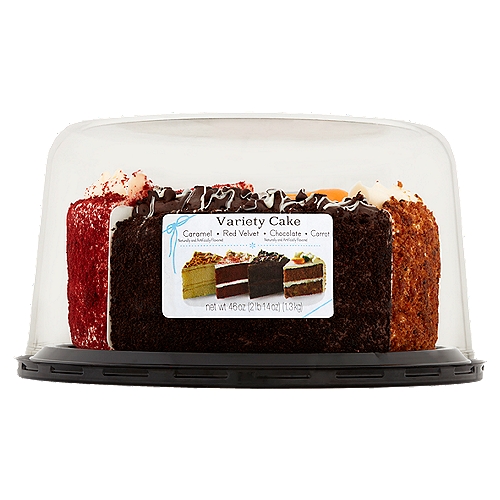 Variety Cake, 46 oz
Caramel Cake
Naturally and artificially flavored

Chocolate Cake
Naturally and artificially flavored