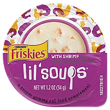Purina Friskies Lil' Soups with Shrimp in a Velvety Chicken Broth Cat Food, 1.2 oz