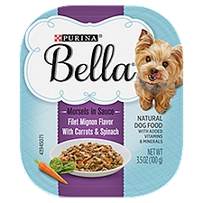 Bella Filet Mignon Flavor with Carrots & Spinach, Natural Dog Food, 3.5 Ounce