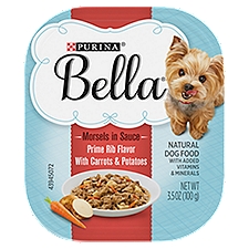 Purina Bella Wet Dog Food, Natural Small Breed Morsels in Sauce Prime Rib Flavor, 3.5 Ounce