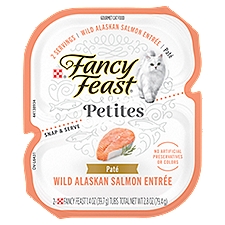 Fancy Feast Petites Wild Alaskan Salmon Entrée Paté Gourmet Cat Food, 1.4 oz, 2 count