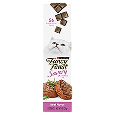 Purina Fancy Feast Savory Cravings Beef Flavor Cat Treats, 56 count, 1 oz, 1 Ounce