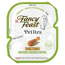 Fancy Feast Petites Braised Chicken Entrée Paté Gourmet Cat Food, 1.4 oz, 2 count, 2.8 Ounce