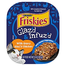 Friskies Gravy Wet Glaz'd & Infuz'd with Gravy Glaz'd Chicken, Cat Food, 3.5 Ounce